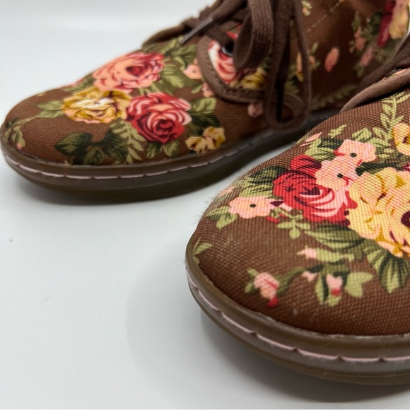 DR. MARTENS 8 Shoreditch Floral Rose Canvas Victorian Boots Low Profile - Picture 10 of 10